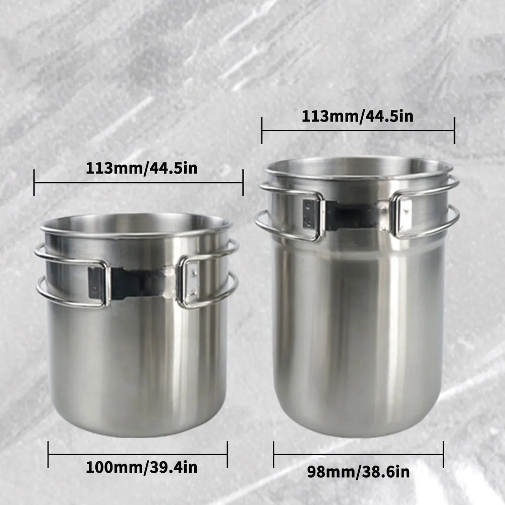 

2pcs Stainless Steel Coffee Mug Portable Cup Travel Tumbler Coffee Jug Milk Tea Cups Office Water Mugs With Foldable Handle
