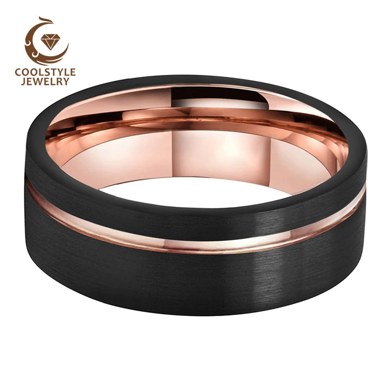 Мужское и женское кольцо из вольфрама 8 мм 6 | Украшения аксессуары