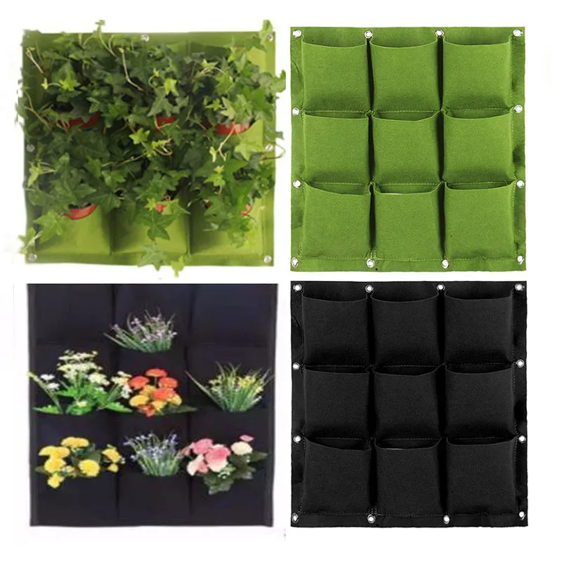 2/3/4/6/9 Grids Pockets Wall Hanging Planting Pot Green Plant Grow Planter Vertical Garden Bag Supplies Bags Tool | Дом и сад