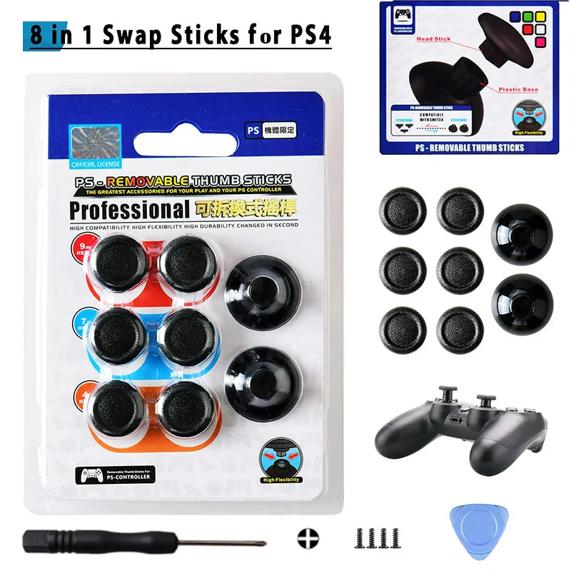 Джойстик PS4 Slim Pro 8 в 1 сменные аналоговые джойстики Aimsticks съемные палочки для