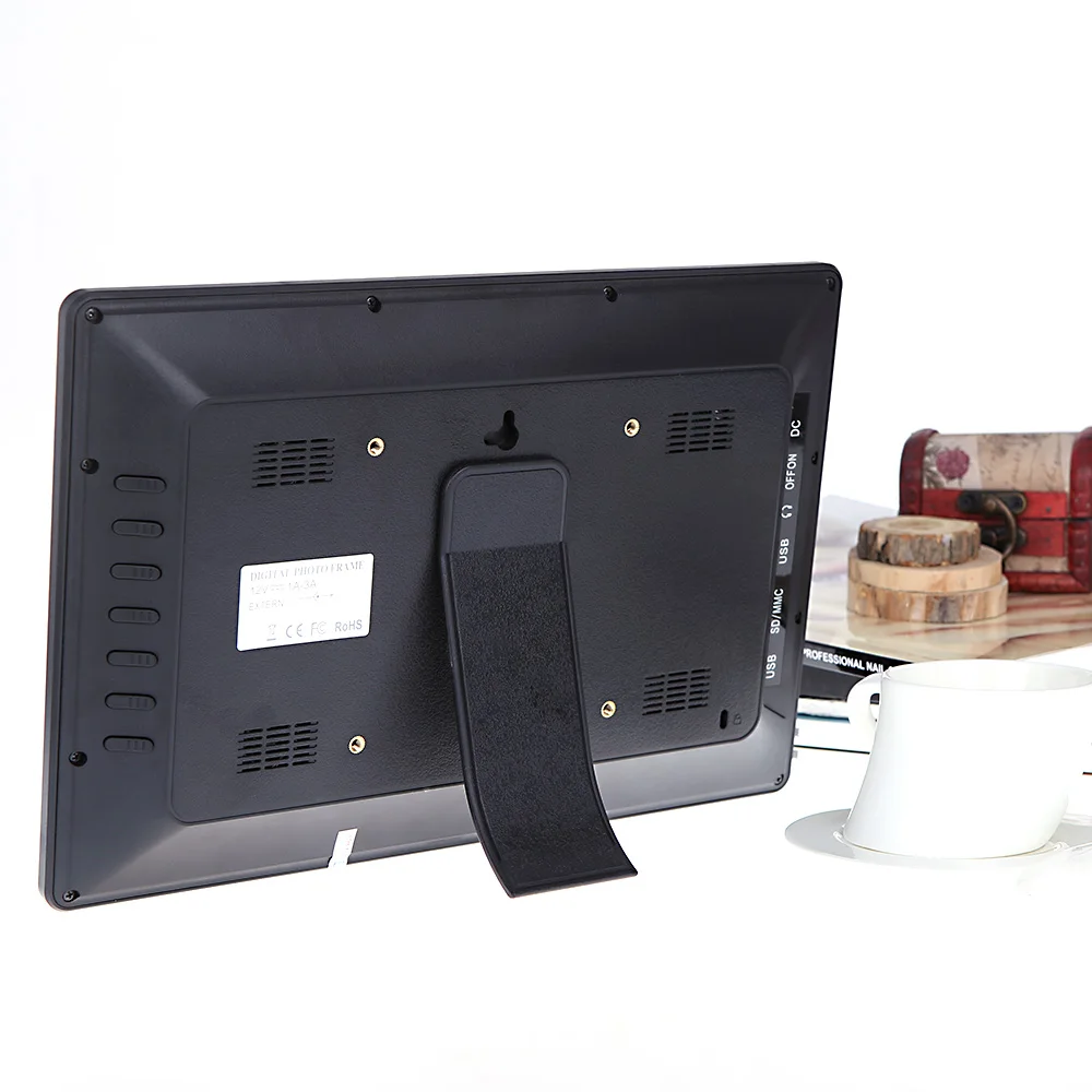 12 ''HD TFT-LCD 1280*800 полноэкранная Цифровая фоторамка Будильник MP3 MP4 видеоплеер с дистанционным управлением