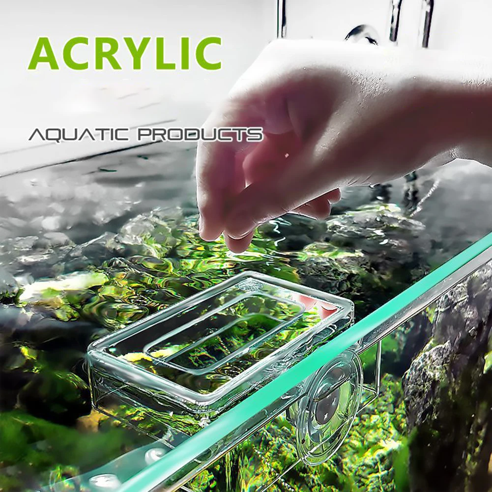 

Fish Tank Acrylic Feeding Circle Anti-Floating Feeder Fish Turtle Fixed-Point Feeding Ring with Spiral Suction Cups