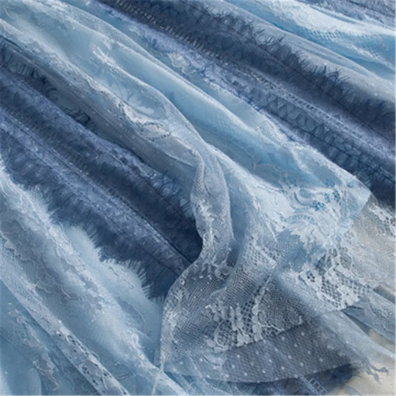 Элегантное летнее женское платье из Tencel джинсовое сшитое Сетчатое кружевное для