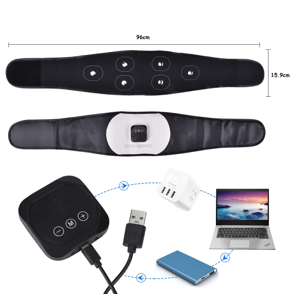 

EMS Muscle Stimulator Smart Fitness Abdominal Training Electric Weight Loss Stickers Body Slimming Belt Fat Burning Waist Wrap