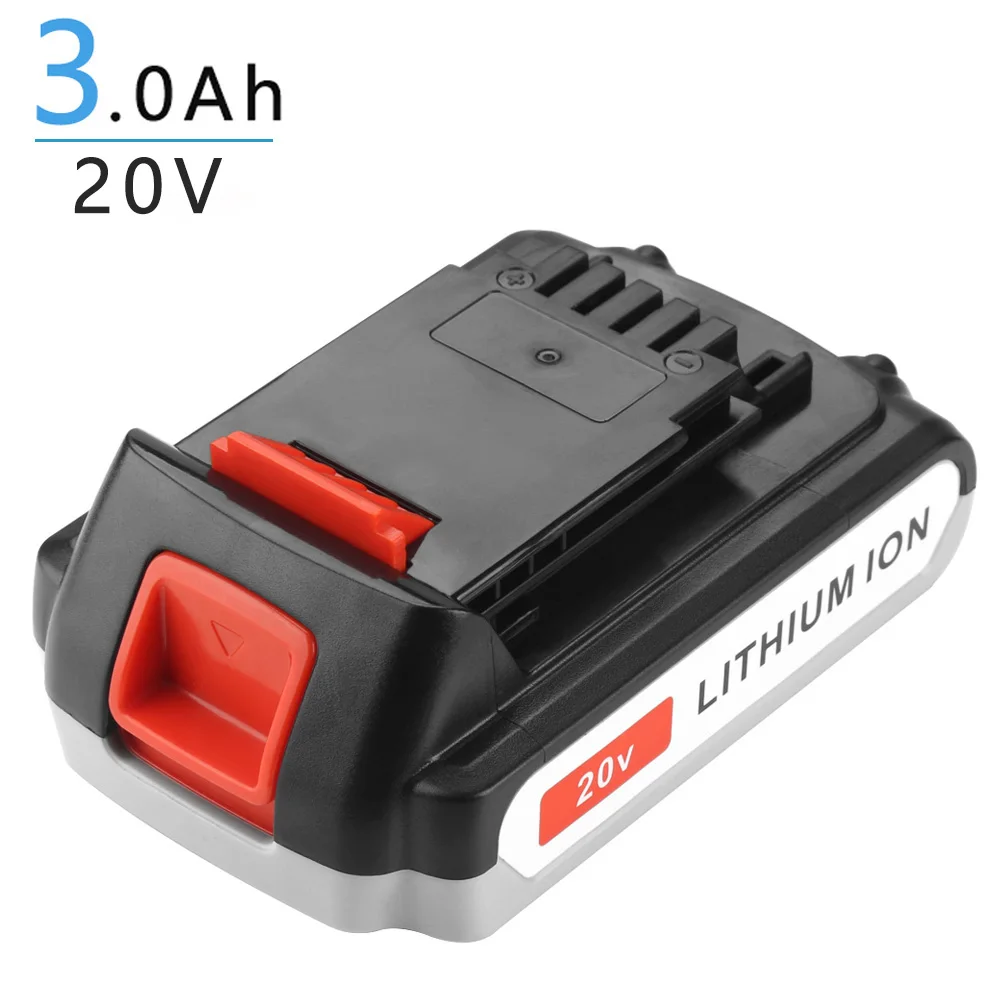 Литий-ионный аккумулятор 20 в, 3,0 Ач, LBXR20 для Black & Decker LB20, LBXR20, BL2018, LBX20, BL2018-XJ GKC1825L, STC1850