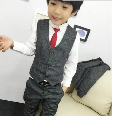 Детская одежда платье для свадьбы дня рождения мальчиков жилет брюки рубашка