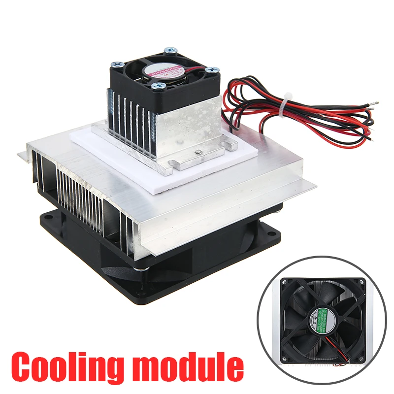 

For Small Space Cooling 1pc 12V 6A Thermoelectric Peltier Refrigeration Cooler Fan Cooling System Kit Module Mayitr