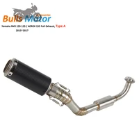 racing tuned full exhaust system for yamahas nvx 155 aerox155 stainless exhaust pipe carbon fiber muffler silencer escape