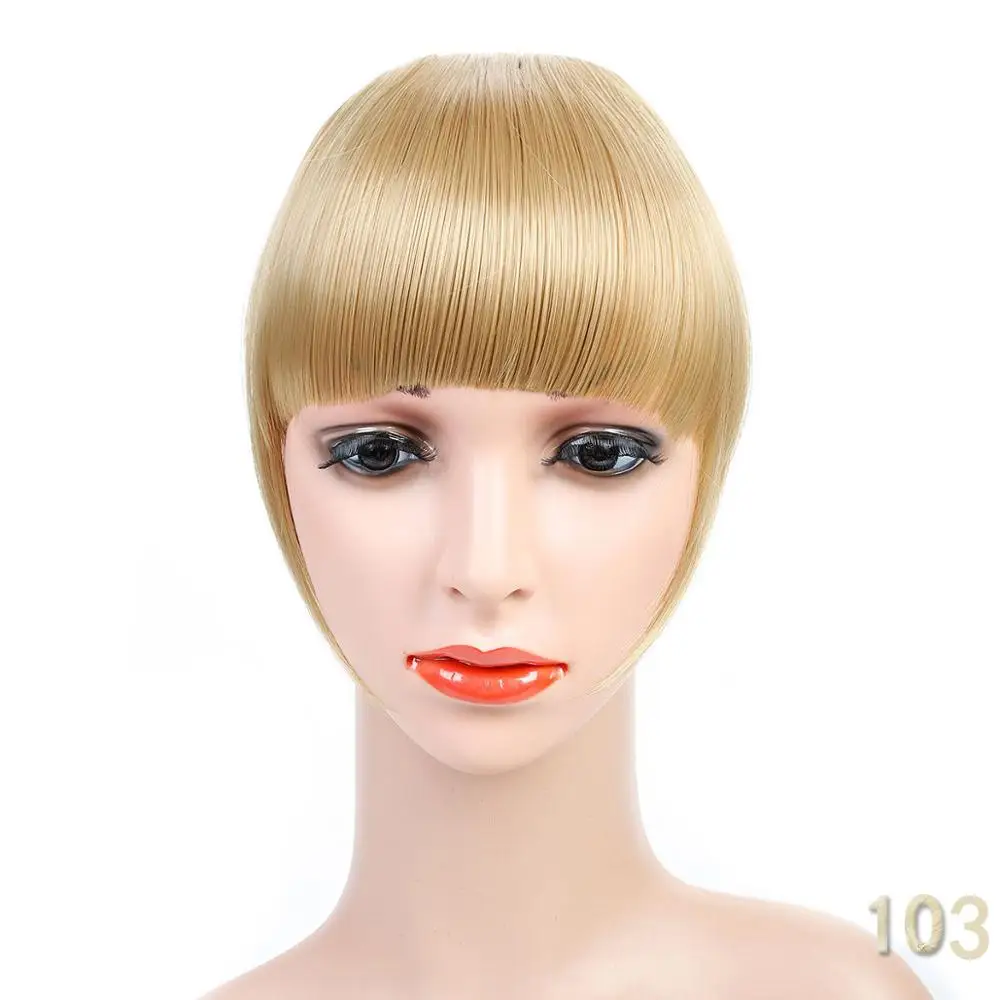 AOOSOO Synthetic bangs for white False Hair Neat Front False Fringe Thin Blunt Clip In bangs piece for Women girls - Цвет: 103