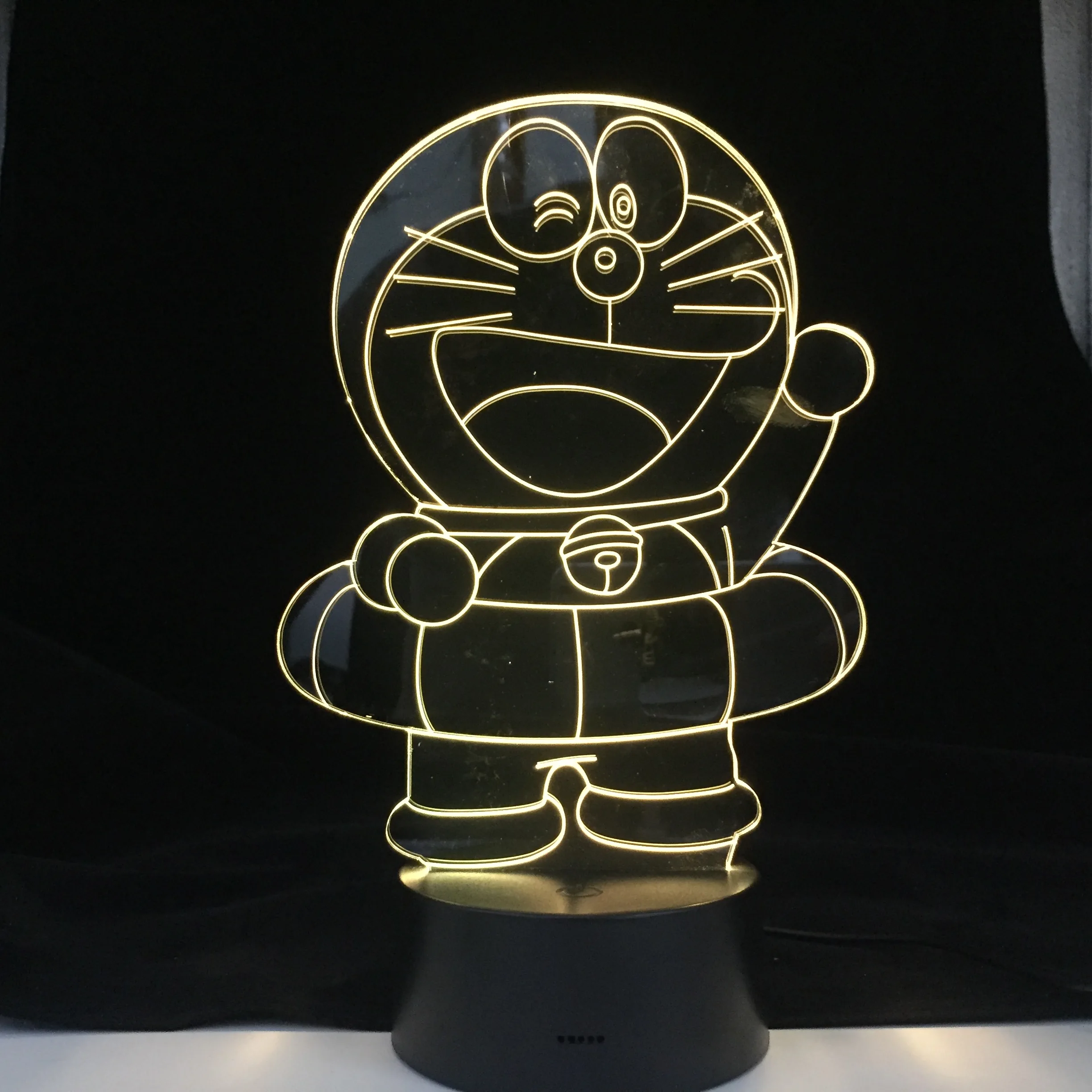 Doraemon 3D СВЕТОДИОДНЫЙ Ночник светильник с мультипликационным принтом Lampara Иллюзия