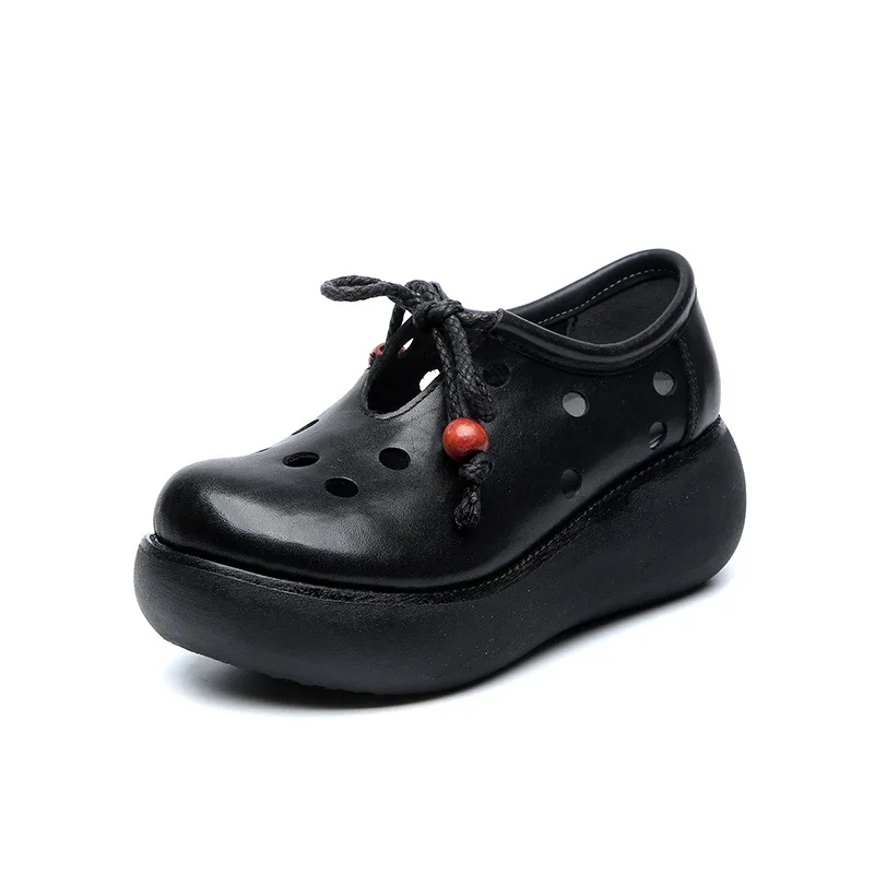 Сандалии женские из мягкой натуральной кожи босоножки на платформе и высоком