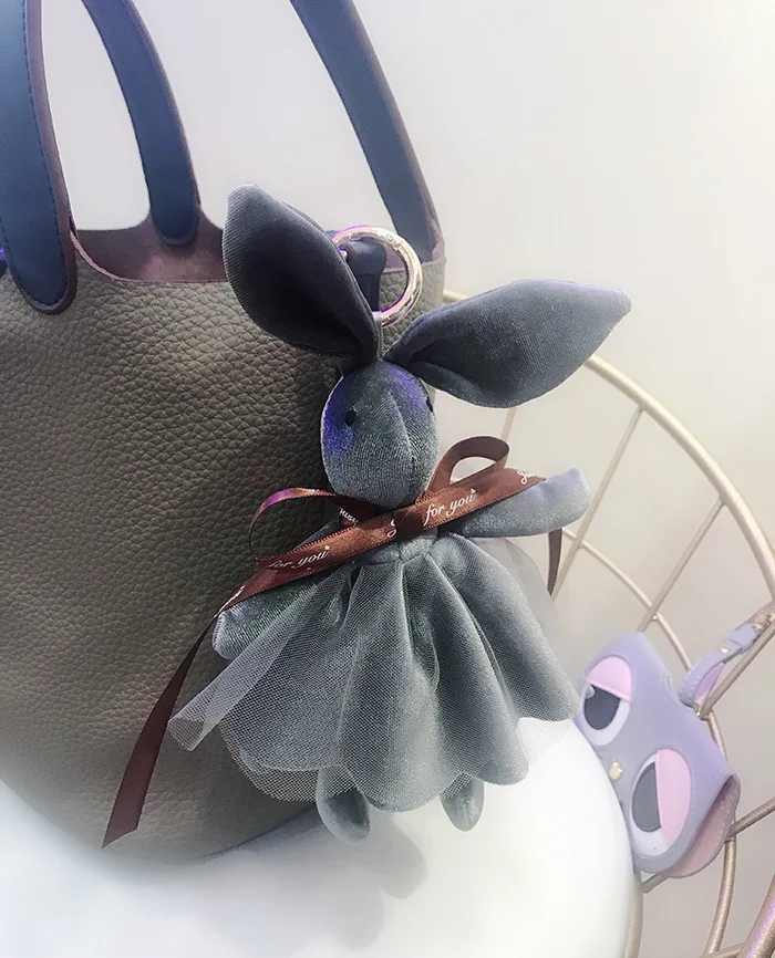 

East Gate Lace Skirt Rabbit Keychain Bag Pendant Fashion Lady Key Chain Creative Cartoon Hanging Adornment Lovely Tide Keyring