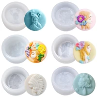 1 piece set forest girl candle silicone mold diy handmade soap aromatherapy candle plaster making mold easter home decoration