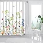 Душевая занавеска из лавсана с 3D принтом, декоративная шторка для ванной комнаты, 12 крючков