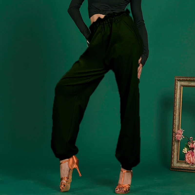 

Soft Latin Dance Pants For Women Practice Dance Clothes Loose Radish Pants Adult Training Dress Ballroom Chacha Costume BL4819
