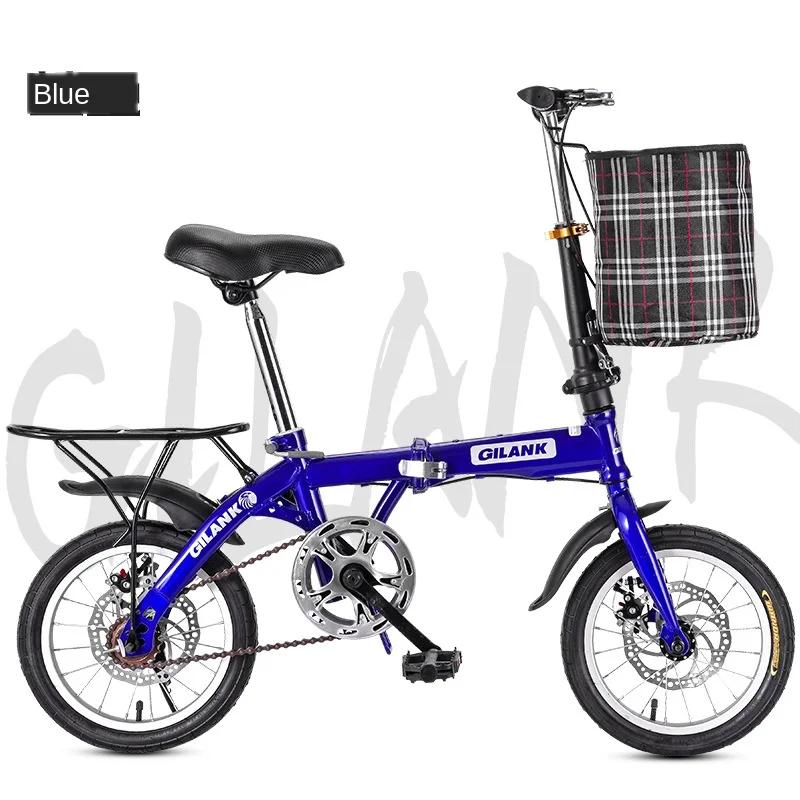 Велосипед Складной из углеродистой стали Односкоростной с дисковым тормозом для