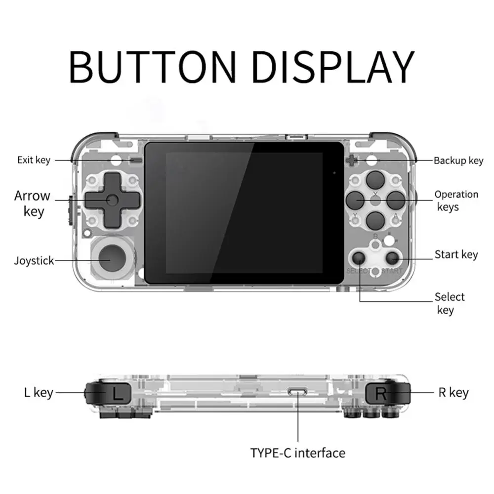 Ретро игровая консоль Q90 3-дюймовый IPS экран портативная с двойной системой