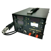 saike 909d soldering iron 220v 110v hot air gun stationsoldering irondc power supply 3in1 electric rework station adjustable