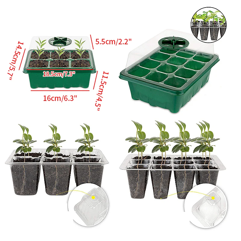 12 отверстие коробка для выращивания садовые горшки питомники семенной лоток