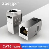 zoerax cat6 keystone jack inline coupler sheilded rj45 8p8c connector cat6cat5e 1000mb for ethernet lan cable extender adapter