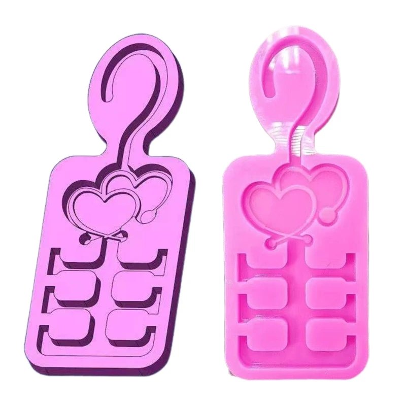 

Glossy Car Hanger Epoxy Resin Mold Hook up Casting Silicone Mould DIY Crafts Making Tool F2TD