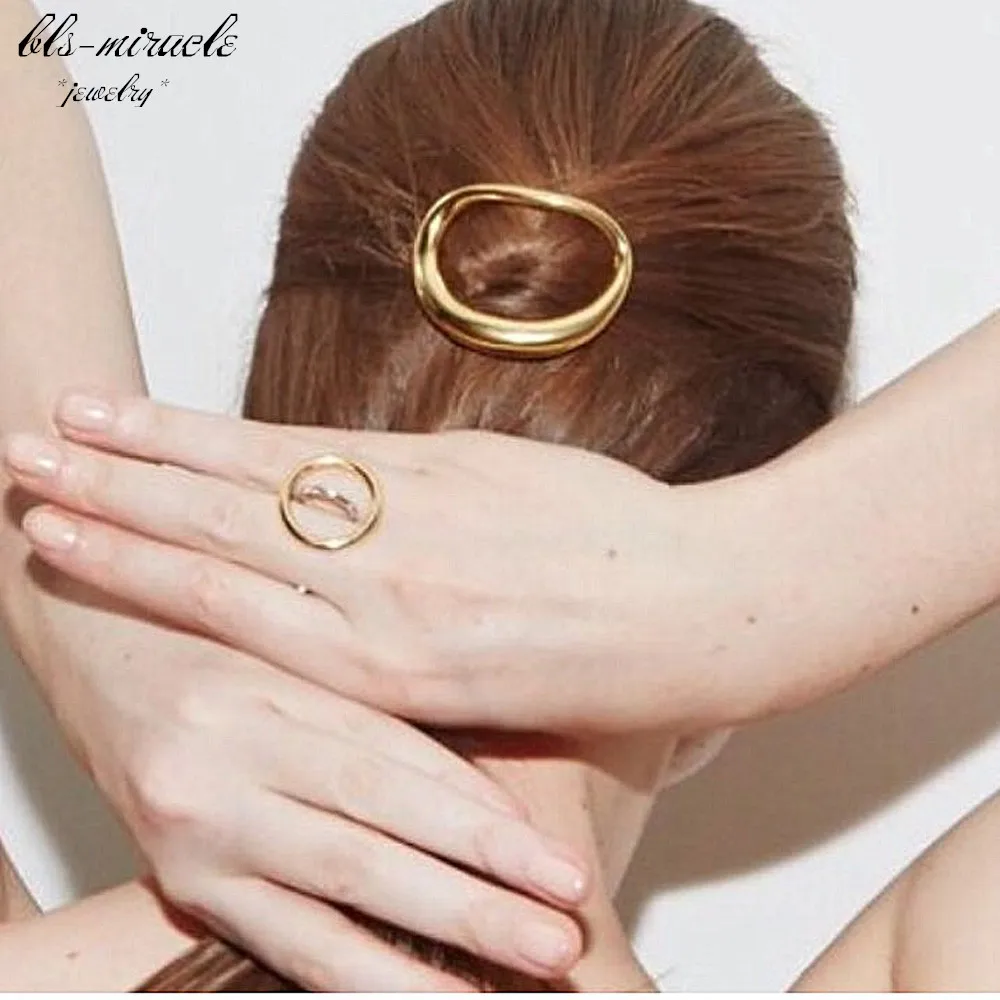 Bls-miracle Горячая новинка модный сплав золотого цвета геометрический головной убор