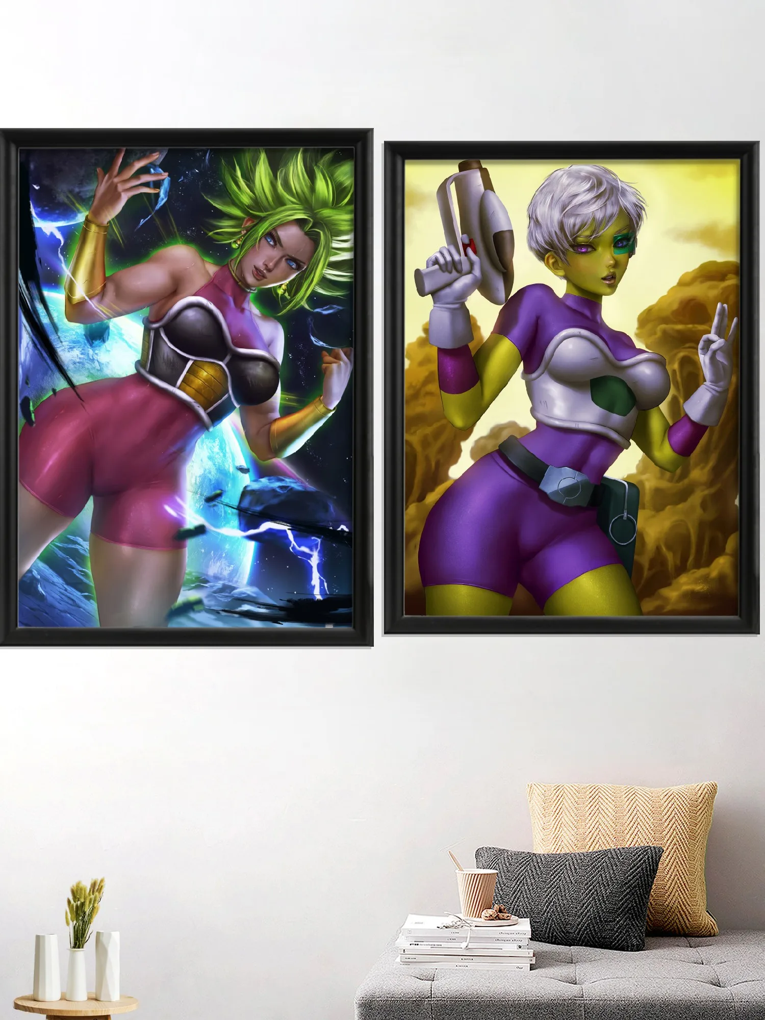 

На базе Android 18, рисунок детской лампы, мультяшный художественный плакат, украшение на заказ для гостиной, спальни, шелковая стена для дома