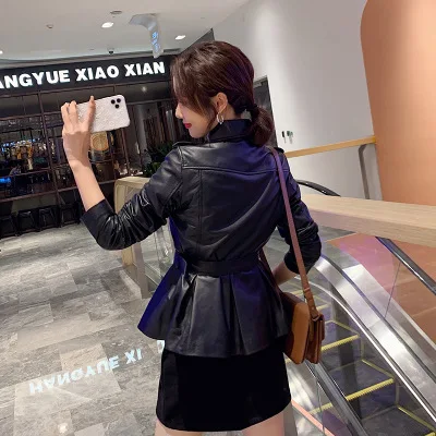 MESHARE Women Spring Genuine Real Sheep Leather Jacket R6