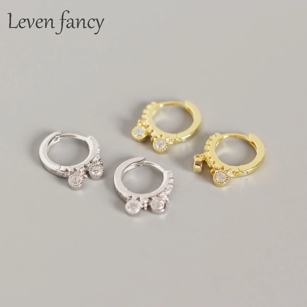 925 пробы серебряные женские серьги-кольца маленькие круглые AAA Cz Свадебные