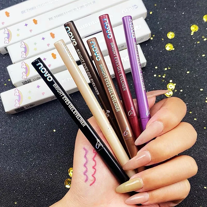 

1+1 Dazzling Smooth 6 Color Crayon Eyeliner Pen Gel Long Lasting Waterproof Matte Silky Touch Easy to Wear Pigmented Eye Makeup