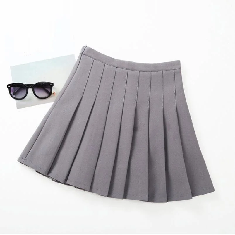 grey girls skirt Юбка в британском стиле для школьниц; детская плиссированная юбка; одежда для маленьких детей; одежда для подростков - Цвет: grey girls skirt