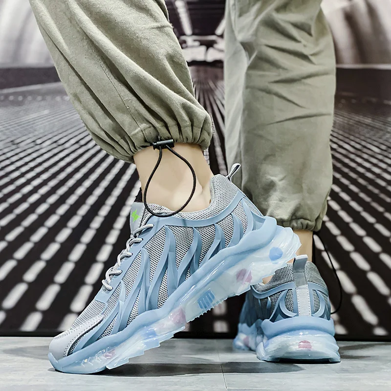 Мужские сетчатые кроссовки для бега удобная спортивная обувь дышащие