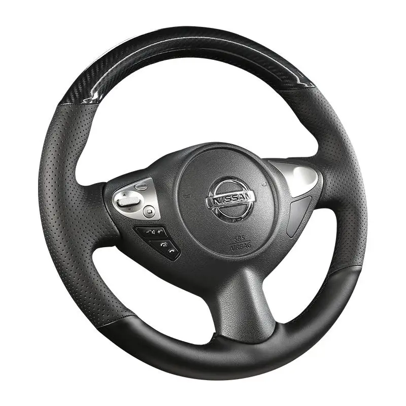

DIY Hand-Stitched Leather Car steering wheel cover for Nissan Bluebird Sylphy Teana X-TRAIL Murano TIIDA Qashqai Kicks Patrol