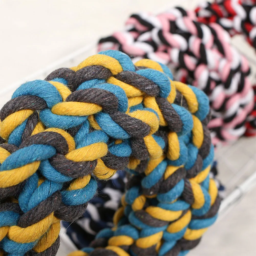 

Dog Chewing Cotton Ropes Toys Bite Resistant Funny Donuts Shaped Ropes For Large Dogs Pet Puppy Chew Toy Molar Teeth Cleaning