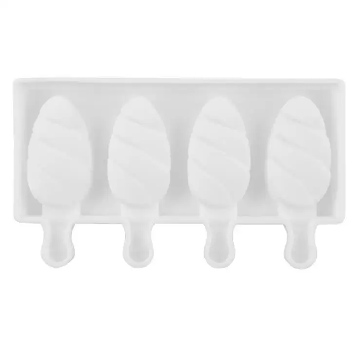 

New Silicone Ice Cream Molds 4 Cell Ice Cube Tray Food Safe Popsicle Maker DIY Homemade Freezer Ice Lolly Mould SN3769