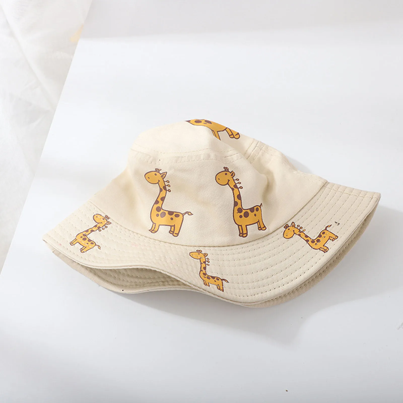 

1-4y Fashion Baby Bucket Hat Hip Hop Sun Hat Anti-uv Giraffe Pattern Summer Boys Girls Kids Children Beach Fisherman Hats YJ