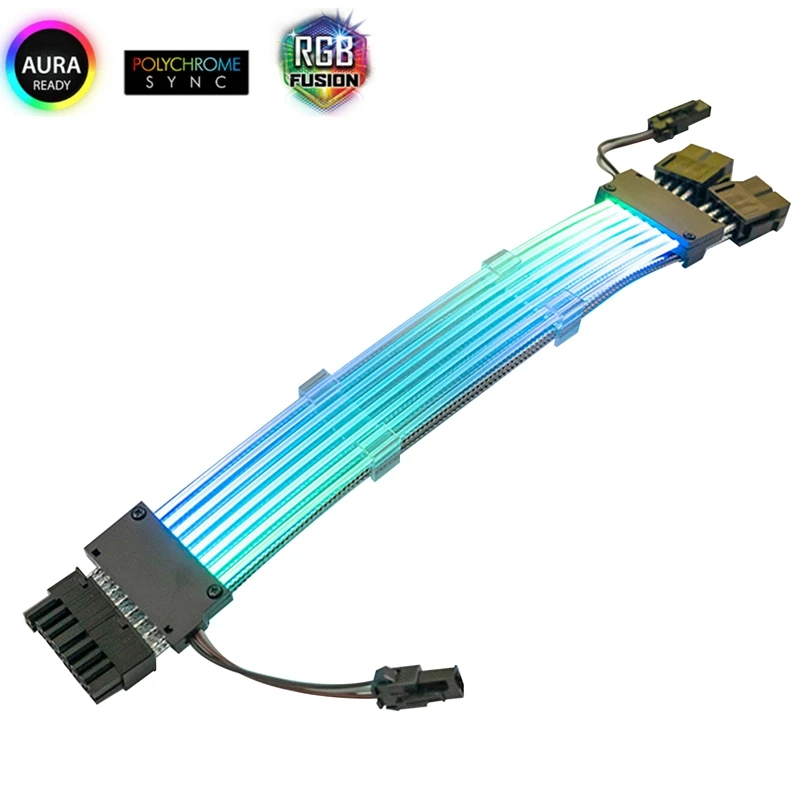 

Удлинительный кабель для графического процессора 8PIN + 8PIN SYNC 5V ARGB коннектор Удлинительный шнур RGB кабель AURA для чехла ПК