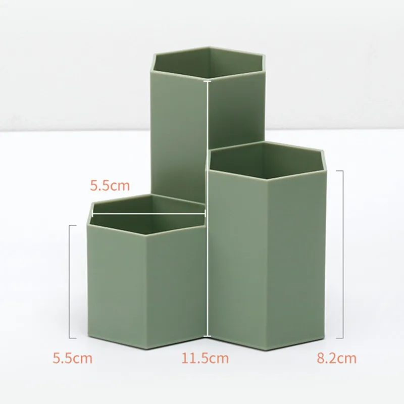 

Colorful Home Office Hexagonal Pen Pencil Holder Cute Pen Storage Cosmetic Makeup Storage Box Drawer Desk Organizer Accessories