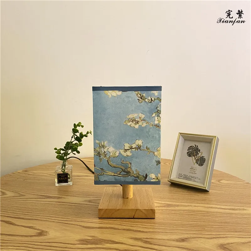 

Прямая продажа с фабрики китайский стиль квадратная деревянная основа тканевая лампа абажур декоративный Настольный светильник 2020