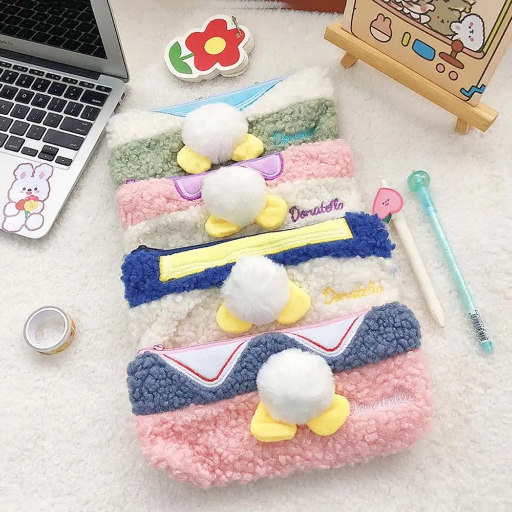 

Cute Japanese Plush Ball Kawaii Large-capacity Stationery Storage Bag Pencil Pouch Pencil Case School Supplies