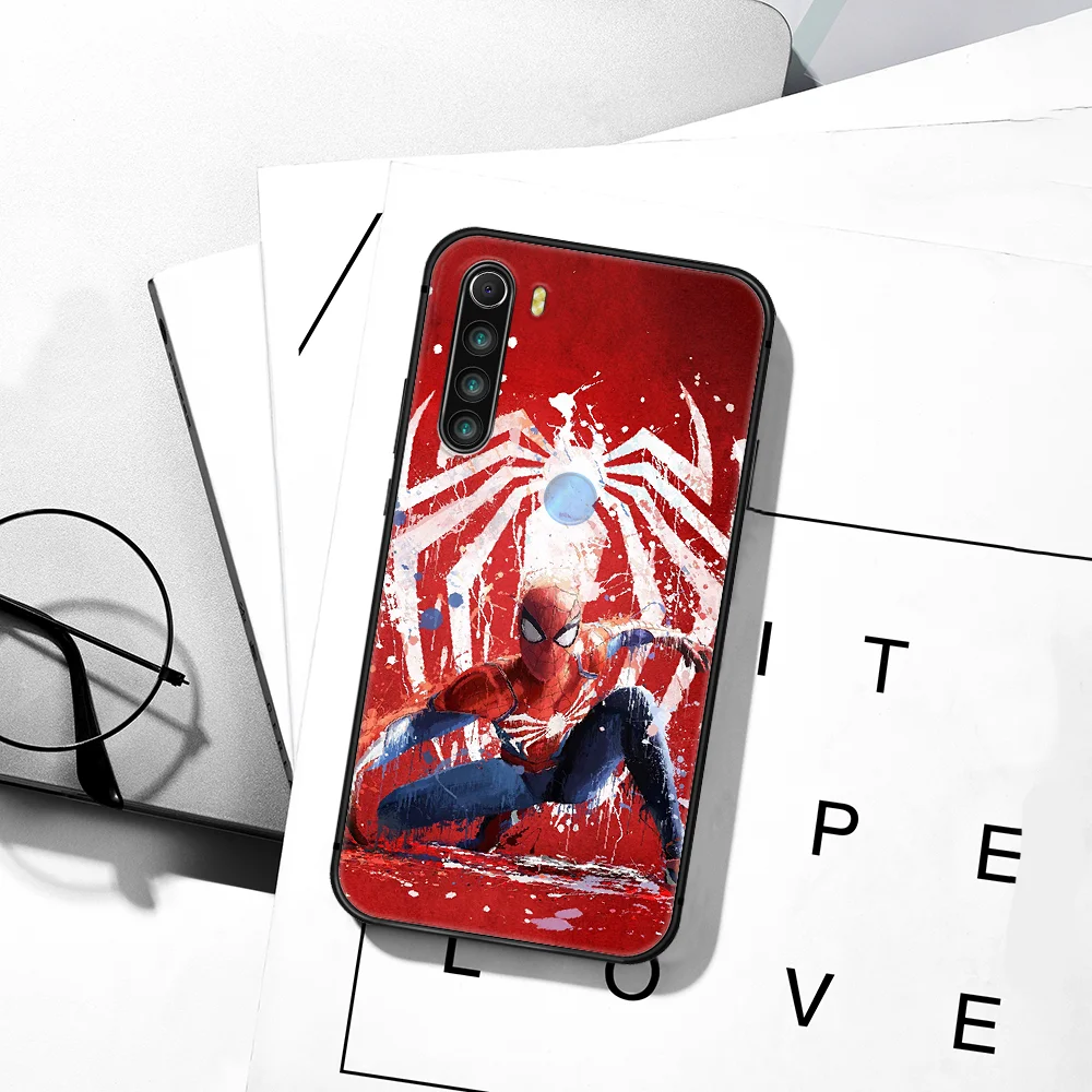 

SuperHero S-Spiders Man Phone Case For XIAOMI Redmi 8 9 9C Note 6 7 8 9 9S K20 K30 K40 Pro Plus black Prime Luxury Cell Trend