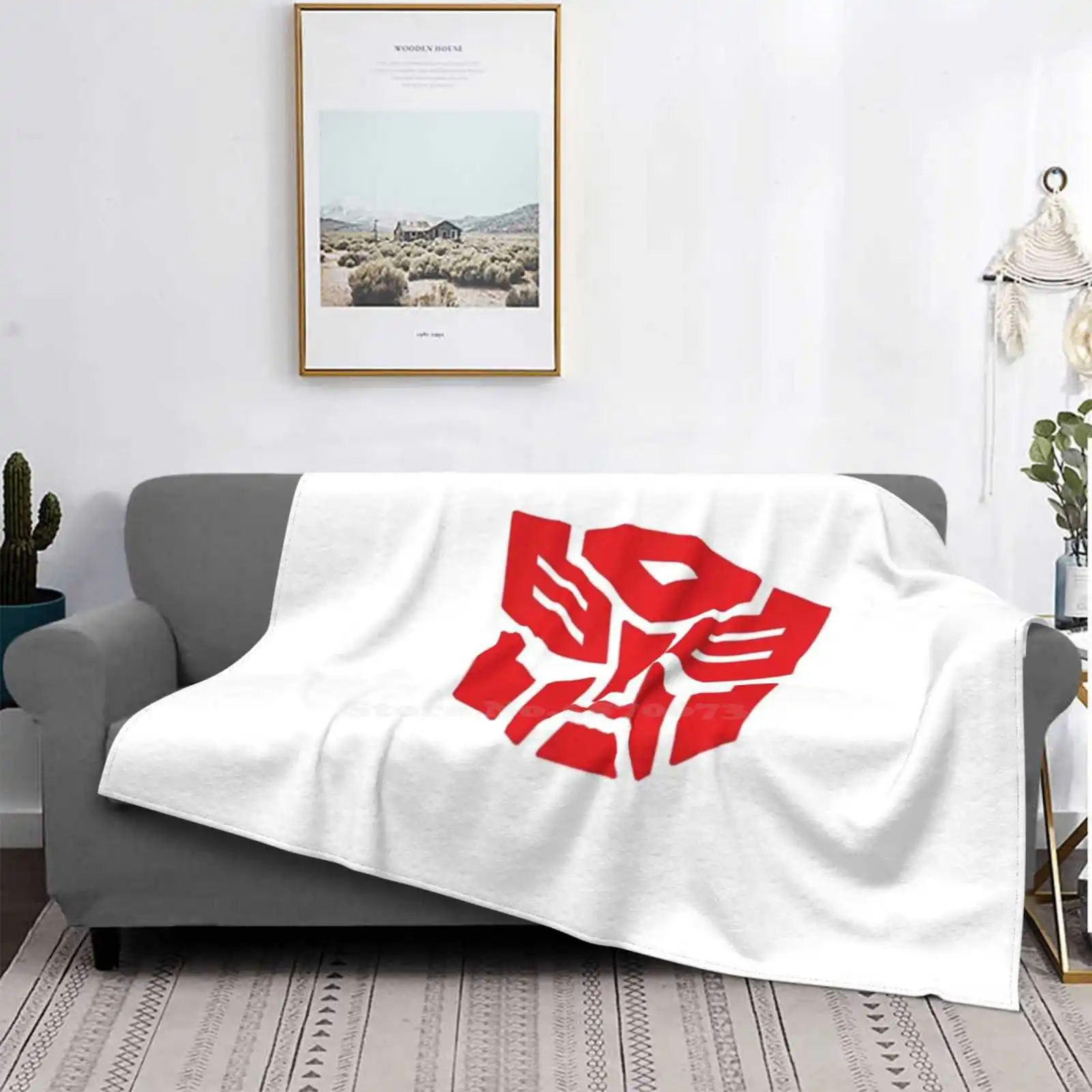 

Autobot-Manta con símbolo para las cuatro estaciones, cómoda y cálida, manta suave de tiro, Autobot, broma, Megatron, Bumblebee,