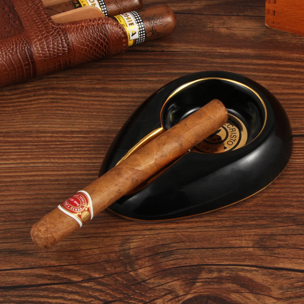 COHIBA Портативный Керамика сигарная пепельница для курения 1 слот Держатель сигары