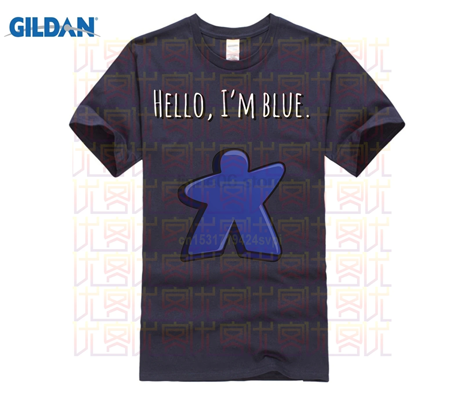 Здравствуйте я синяя футболка Meeple день на столешнице 2020|Мужские футболки| |