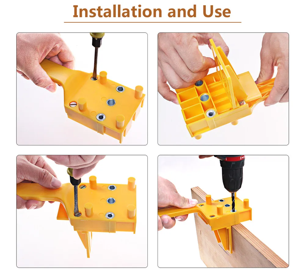 

Woodworking positioning fixture for 6 8 10mm drill bit auger drilling positioning hole saw tool hand-held drilling tool