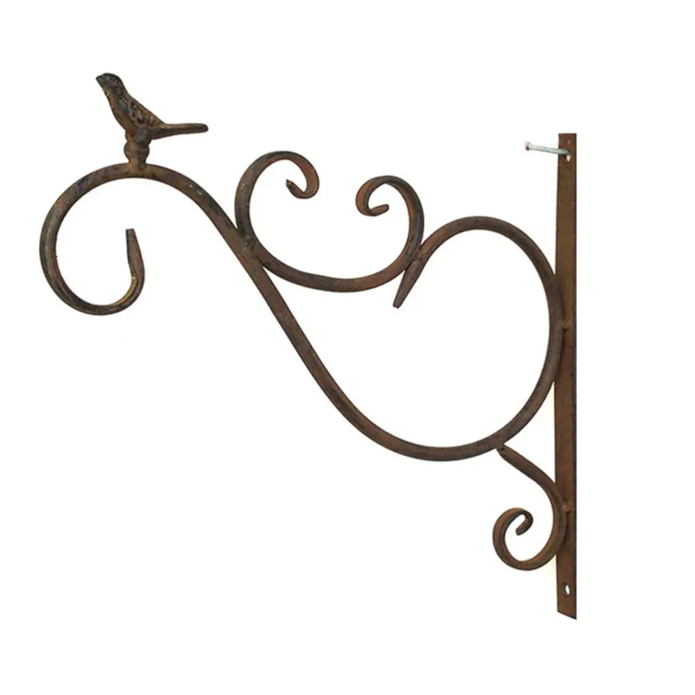 

1pc Wall Hanging Flowerpot Hook Iron Flower Basket Hanger Antique Plant Hanger