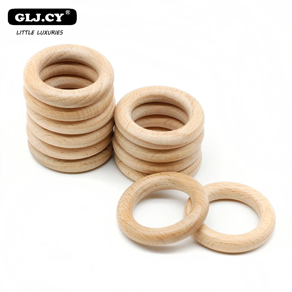 Прорезыватель для зубов из натурального дерева 10 шт. кольца нетоксичные здоровые