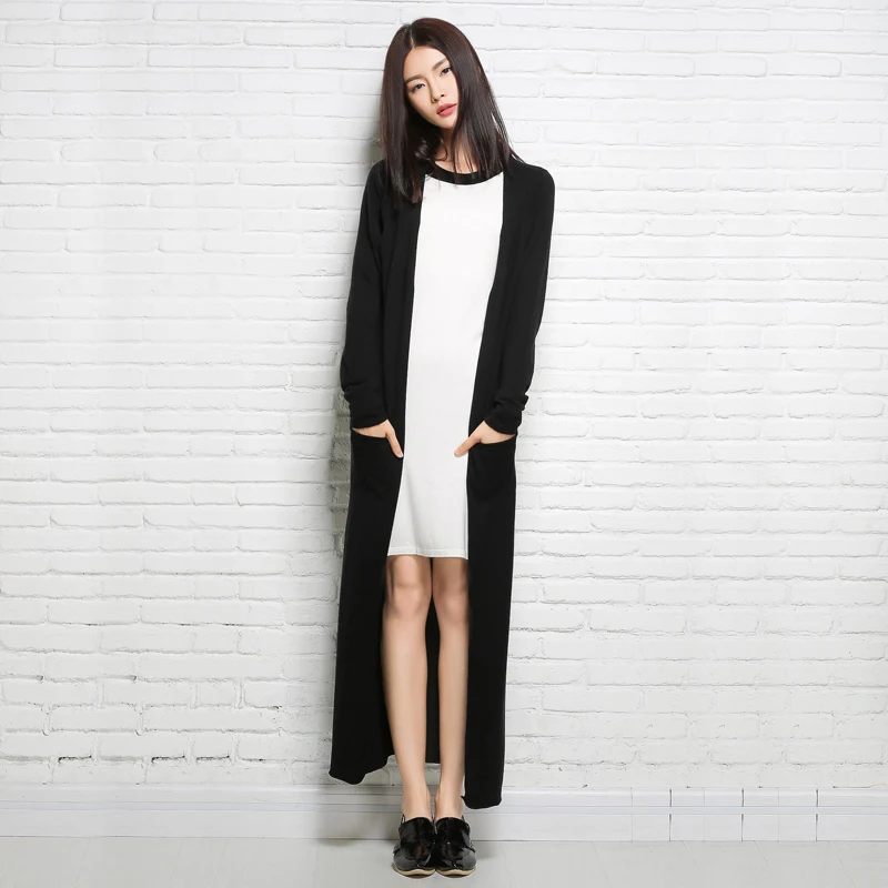 Новые модные макси длинный абзац свитер-кардиган Милая Повседневная укороченная
