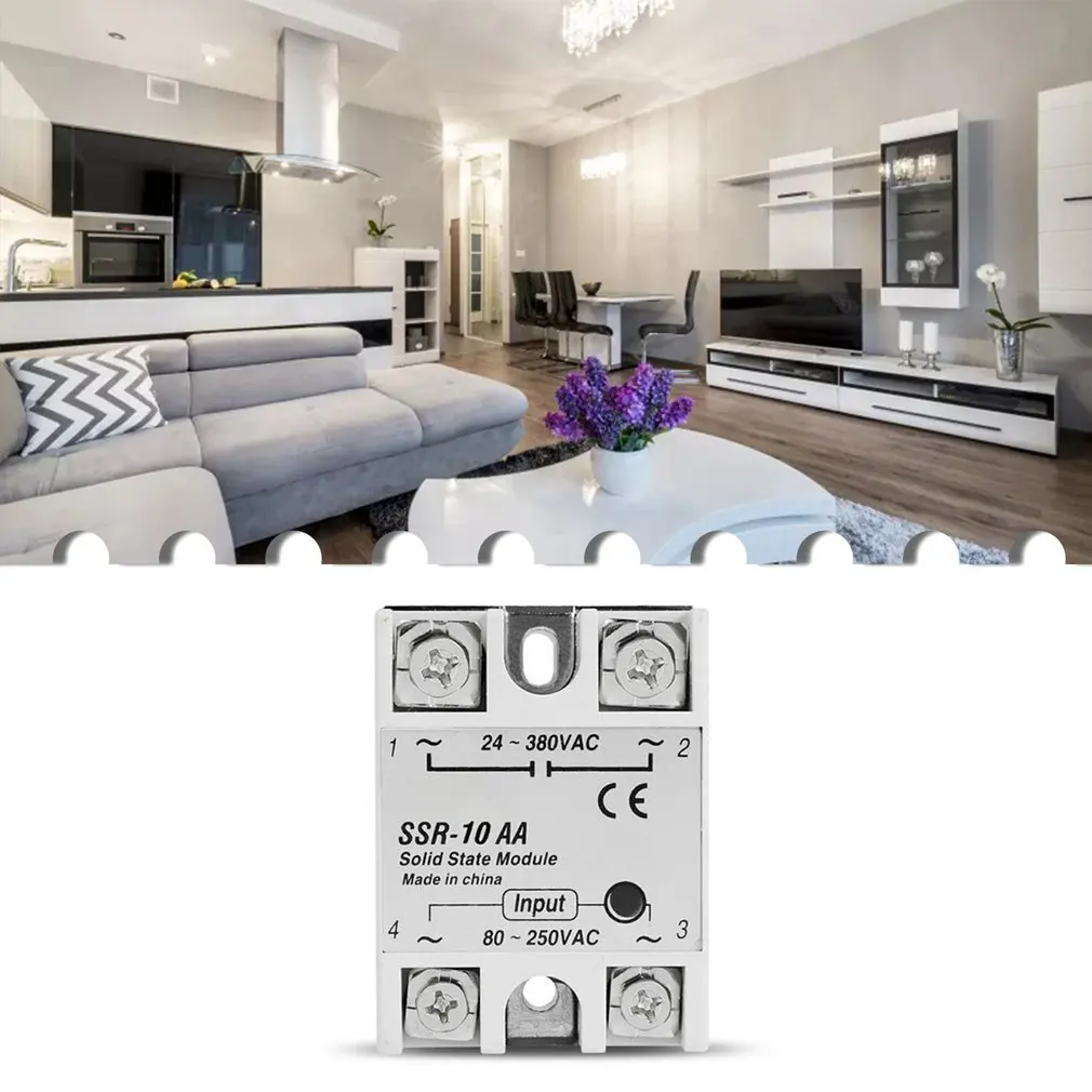 

Solid State Relay AC-AC Voltage 80-250VAC TO 220V 24-380VAC Load Single Phase SSR For Temperature Controller