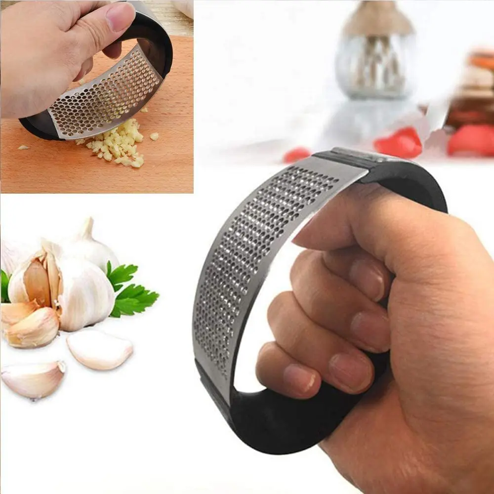 1pcs Stainless Steel Garlic Press Manual Mincer Chopping Tools Curve Fruit Vegetable Kitchen Gadgets | Дом и сад